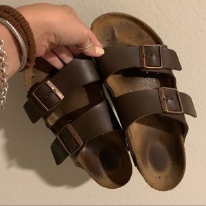 Women’s brown leather Birkenstock’s